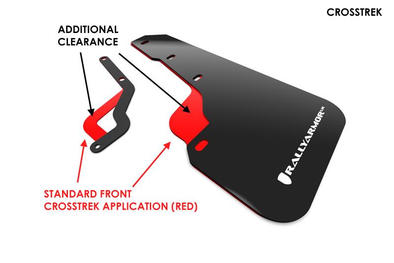 Garde-boue noir UR avec logo rouge pour Subaru XV Crosstrek Lift/AT 2018-2023 - MF46-LTUR-BLK/RD